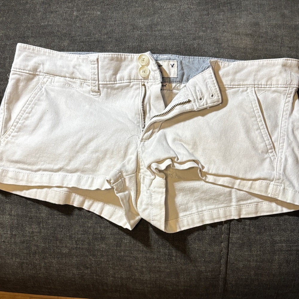 American Eagle Outfitters Cream Jean Shorts